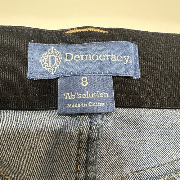 Democracy AB Solution Crop Jeans Womens 8 Dark Wash‎ Blue Denim Stretch Comfort - Picture 7 of 11